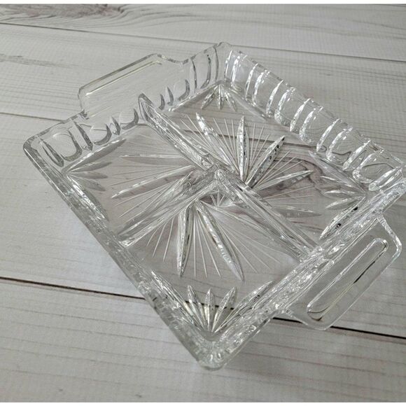 3 Section Crystal Dish Butter Dish - Picture 3 of 12